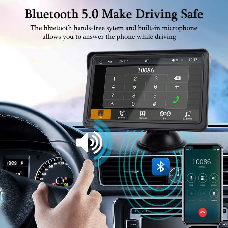 Carplay Android Auto Car Radio Multimedia Video Player 7Inch Portable Touch Screen with USB AUX for Rear View Camera