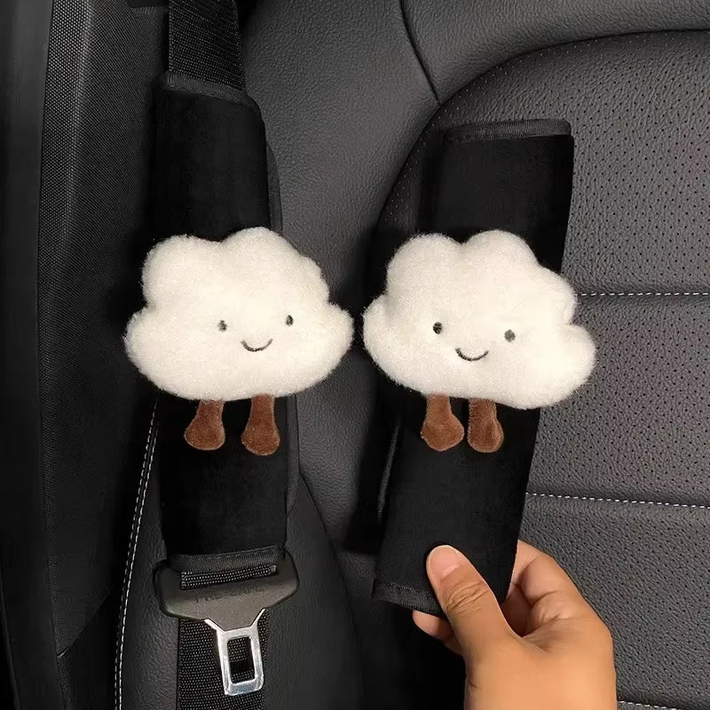 Car Seat Belt Cover Car Shoulder Strap Harness Cushion Cartoon Cloud Car Seatbelt Shoulder Pad Protector Auto Neck Support